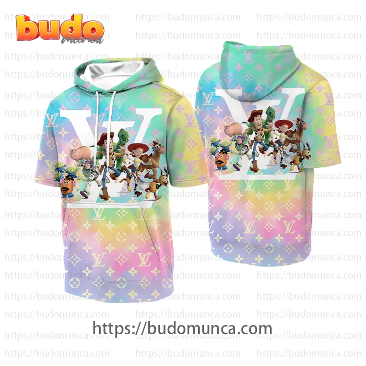 Louis vuitton and toy story movie character v2 hooded short sleeve t-shirt gift uninque for kid man women